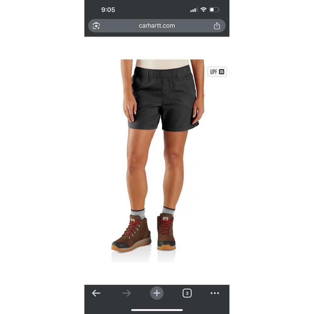 Carhartt Women's Force Relaxed Fit Ripstop Work Short, Black, 3XL (24-26)